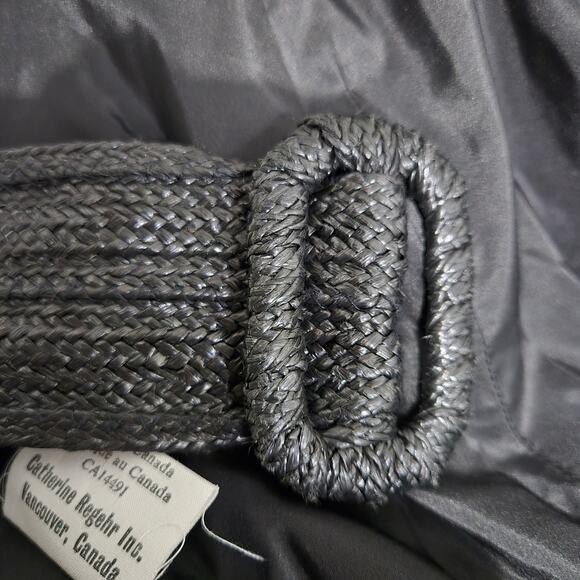 Catherine Regehr Silk Dress Black Wrap Taffeta Shawl Collar Crinoline Medium - Picture 16 of 16